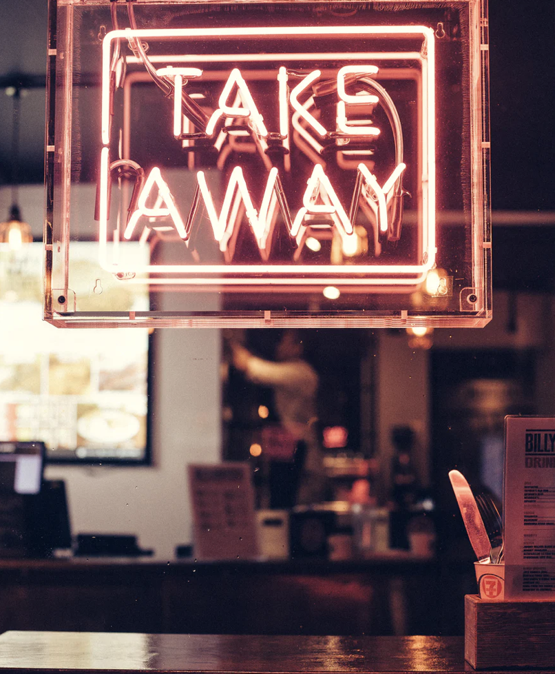 takeaway sign banner