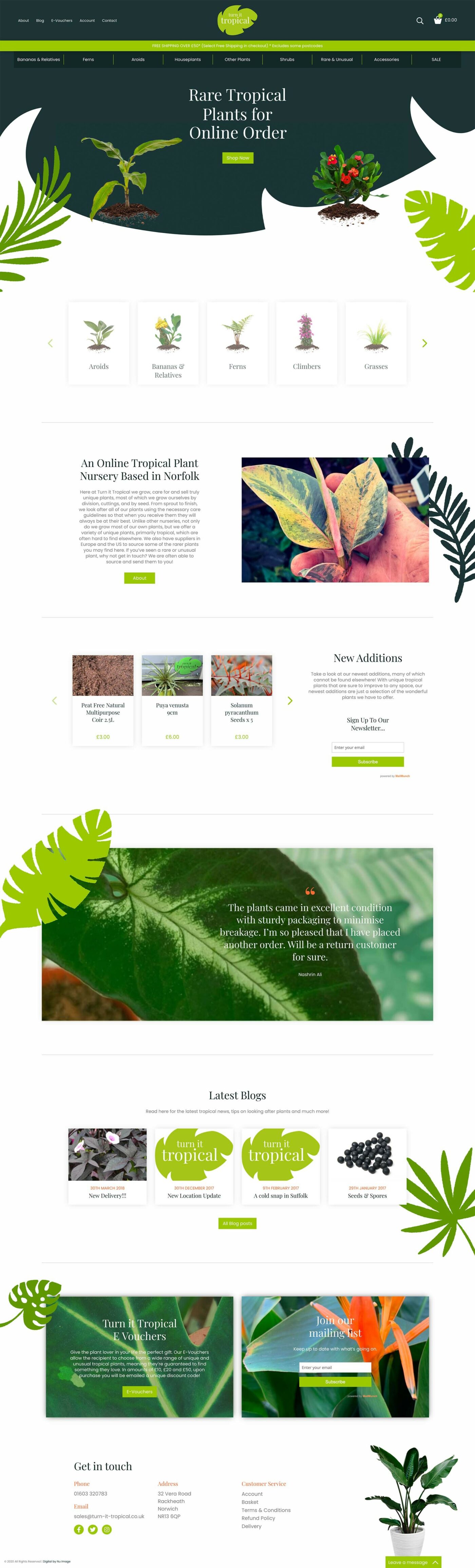 turn it tropical website design full image