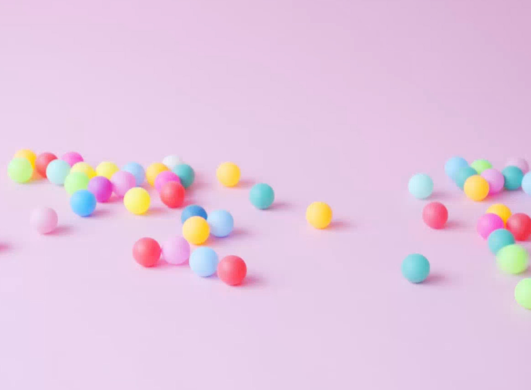 Ballpool balls rolling around a pink room
