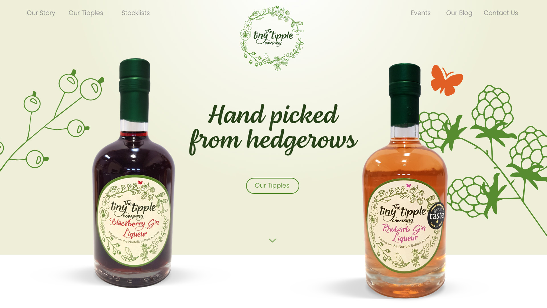 The Tiny Tipple homepage 2