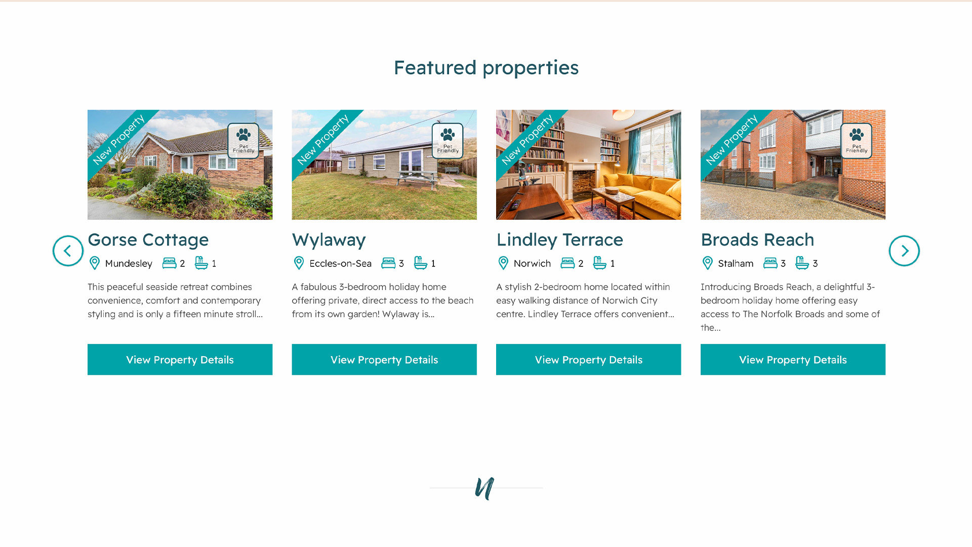 Norfolk Holiday Properties homepage 2