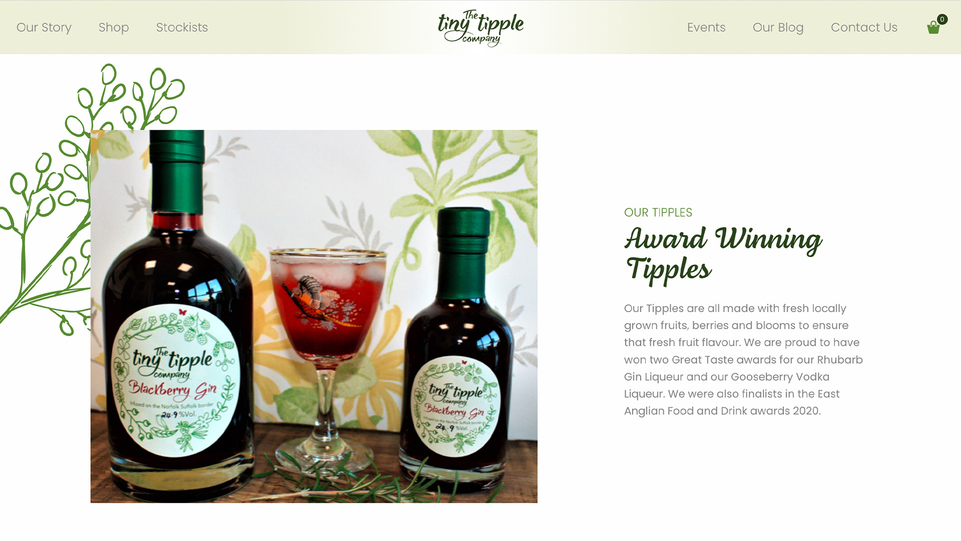 The Tiny Tipple homepage
