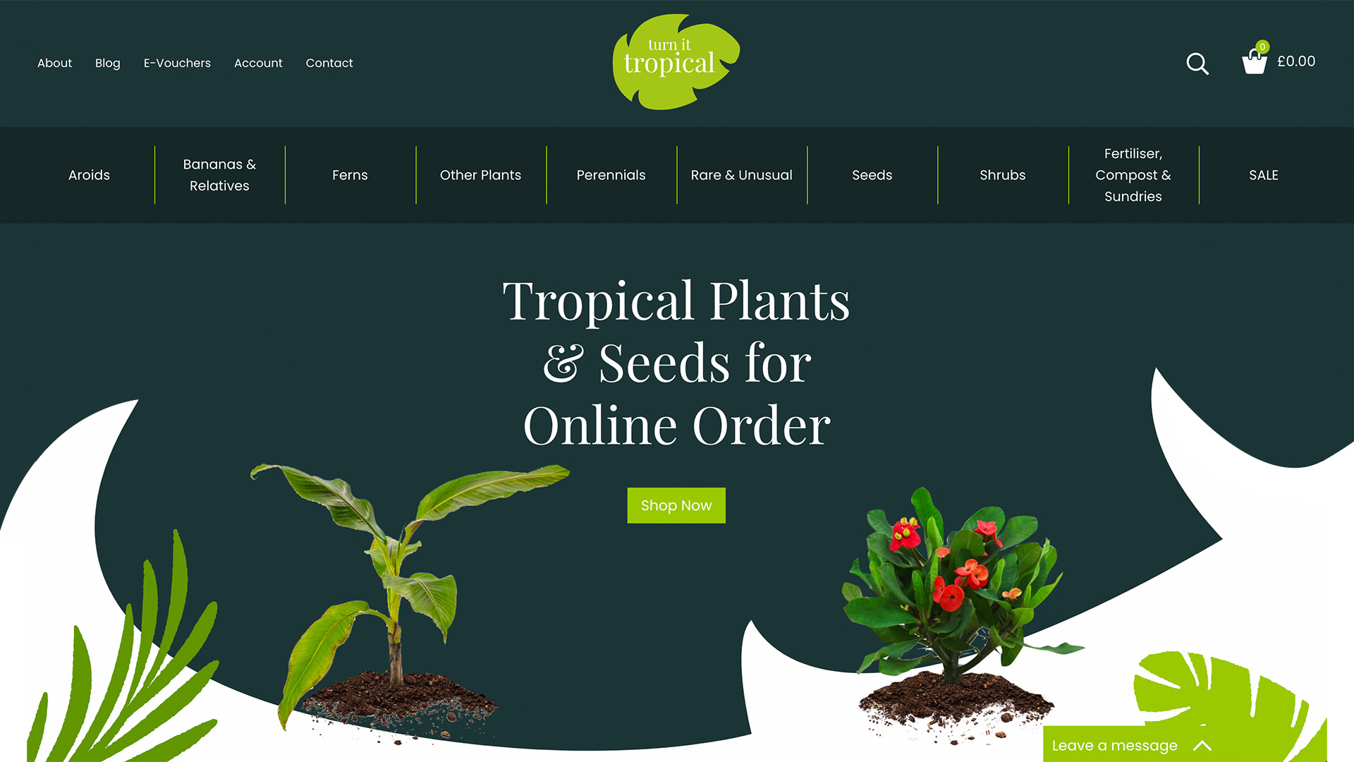 Turn it Tropical homepage