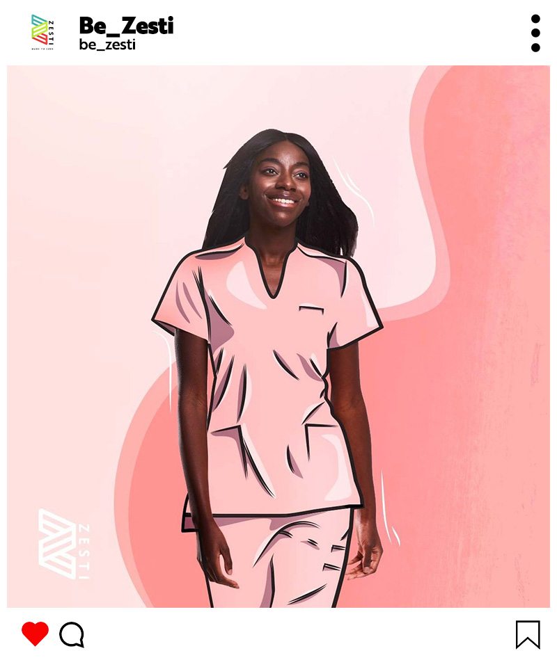 Zesti Instagram illustration pink uniform