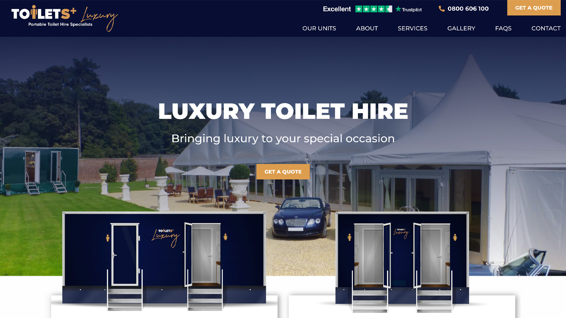 Toilets+ luxury toilet hire